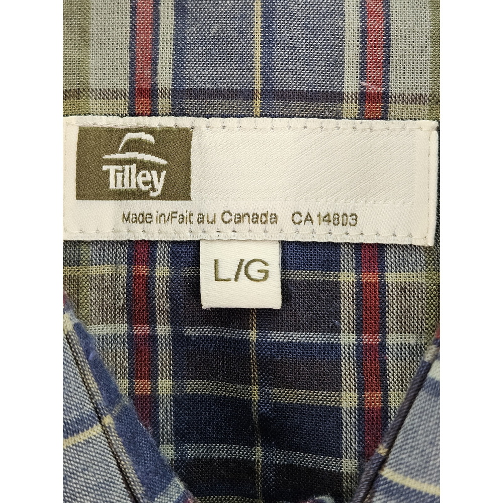 Tilley CoolMax Shirt Button-down Blue Green Red Multicolor Plaid Men's Size L - Picture 3 of 10